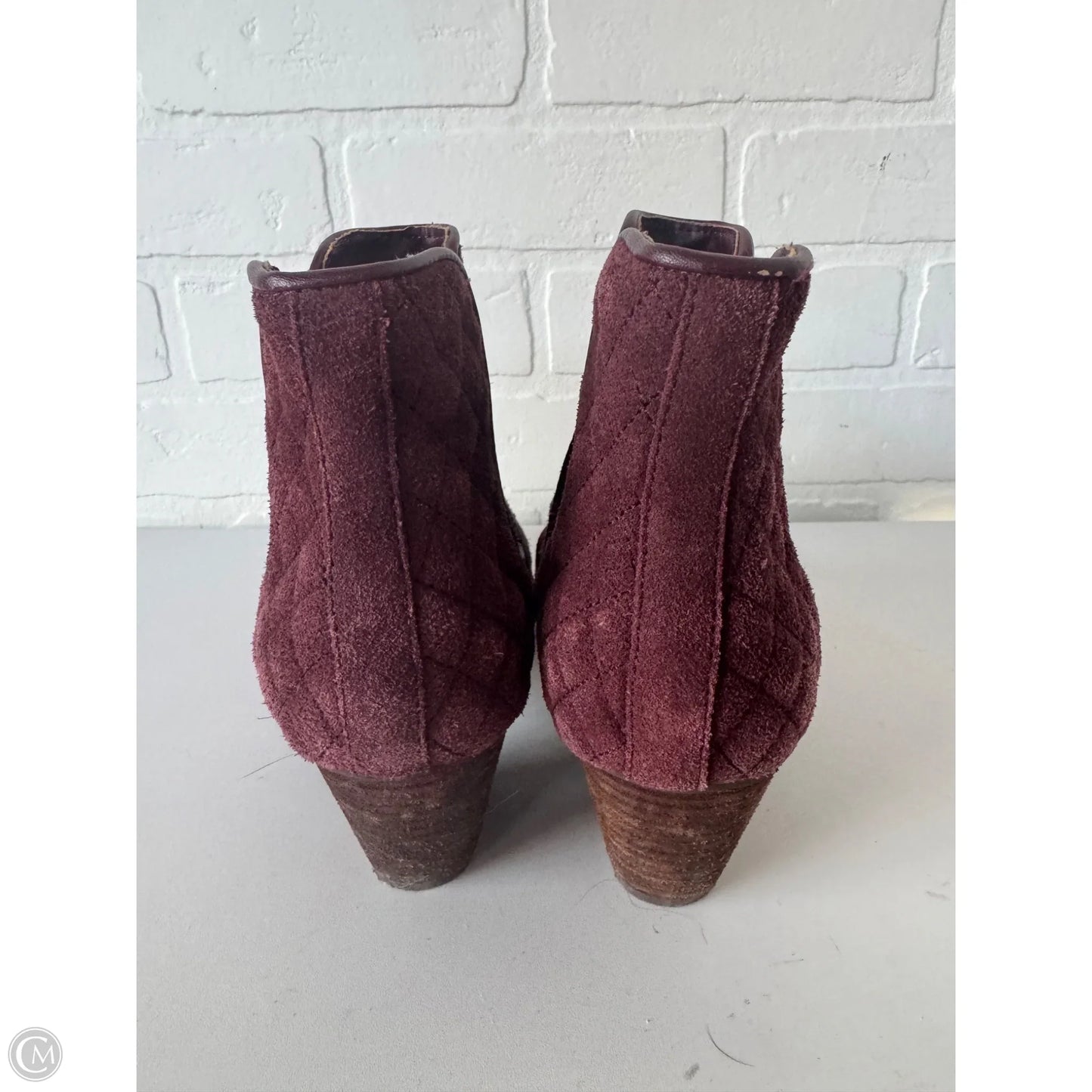 Boots Ankle Heels By Clothes Mentor In Red, Size: 8