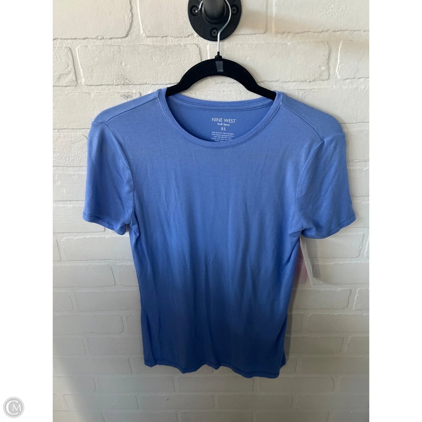 Top Short Sleeve Basic By Nine West In Blue, Size: Xs