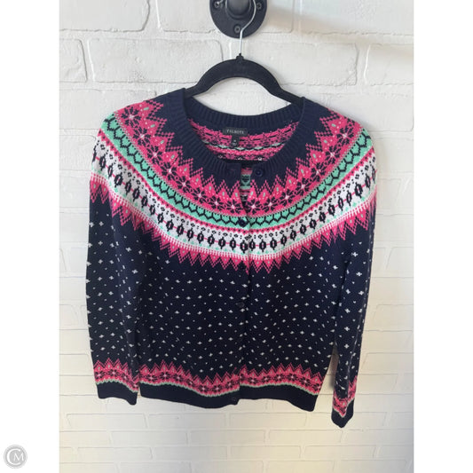 Sweater Cardigan By Talbots In Blue & Pink, Size: M
