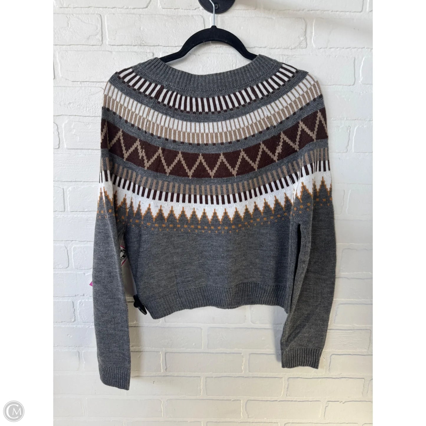 Sweater Cardigan By Cmc In Brown & Grey, Size: S