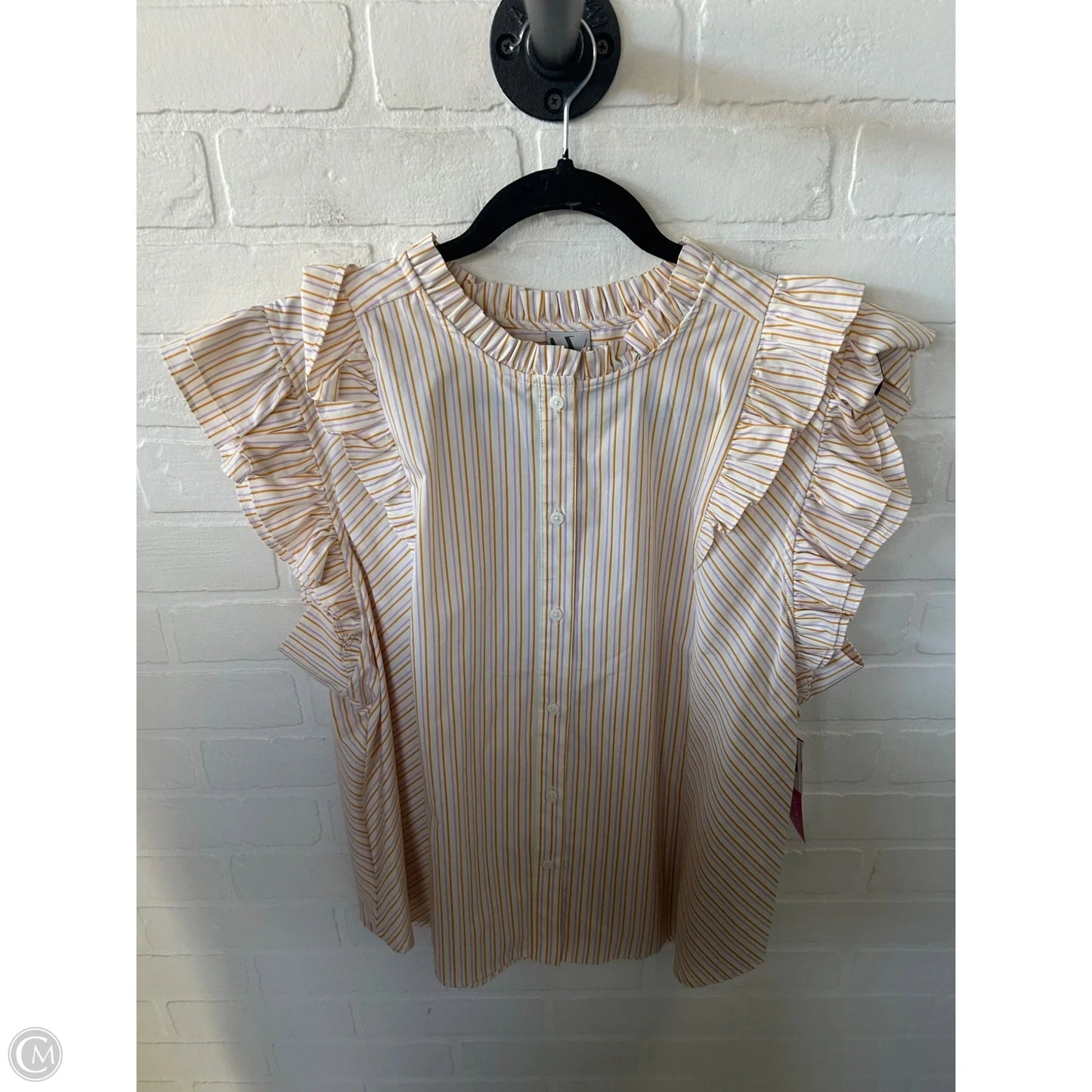 Top Short Sleeve By Worthington In Orange & Purple, Size: Xxl