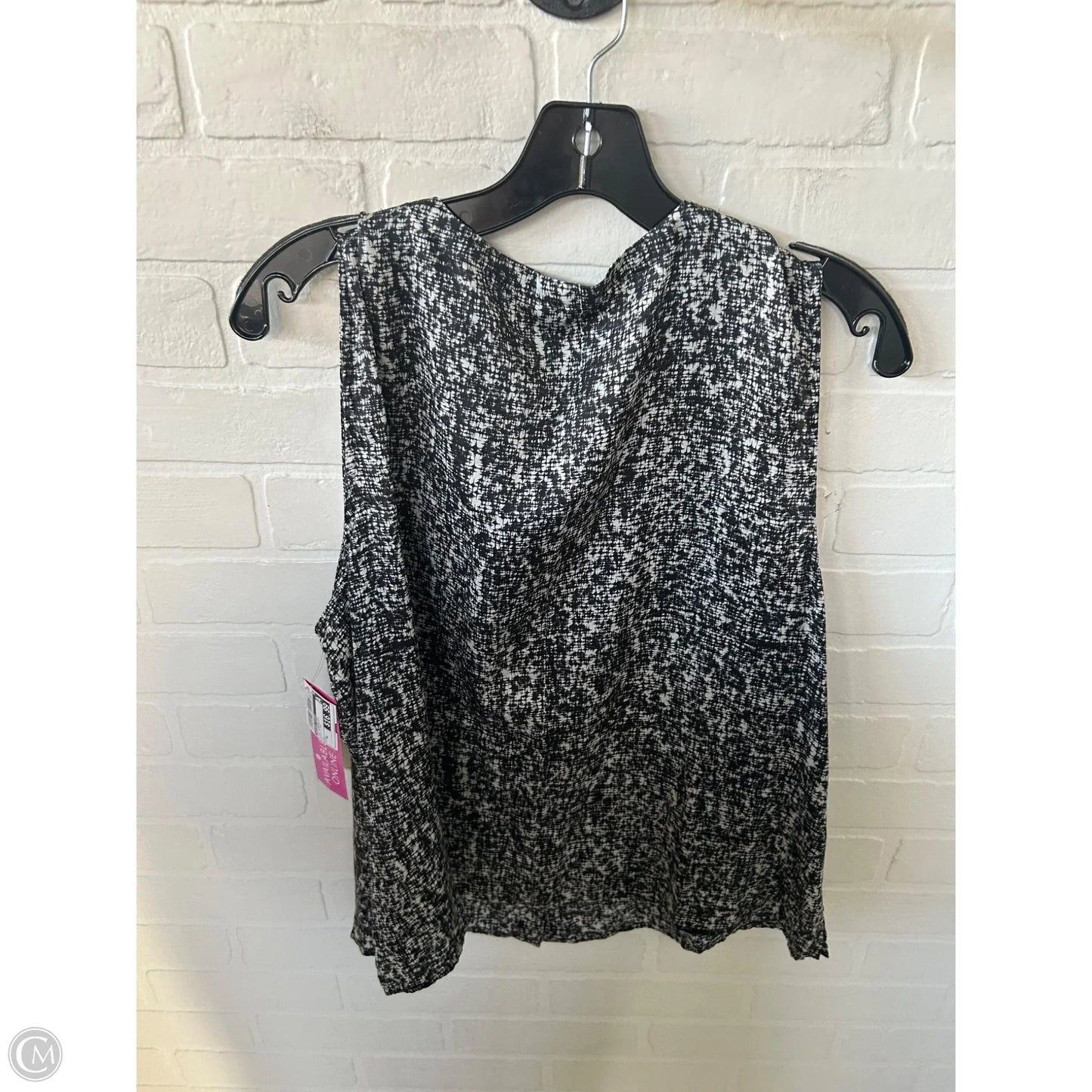 Top Sleeveless By Eileen Fisher In Black & Grey, Size: Xl