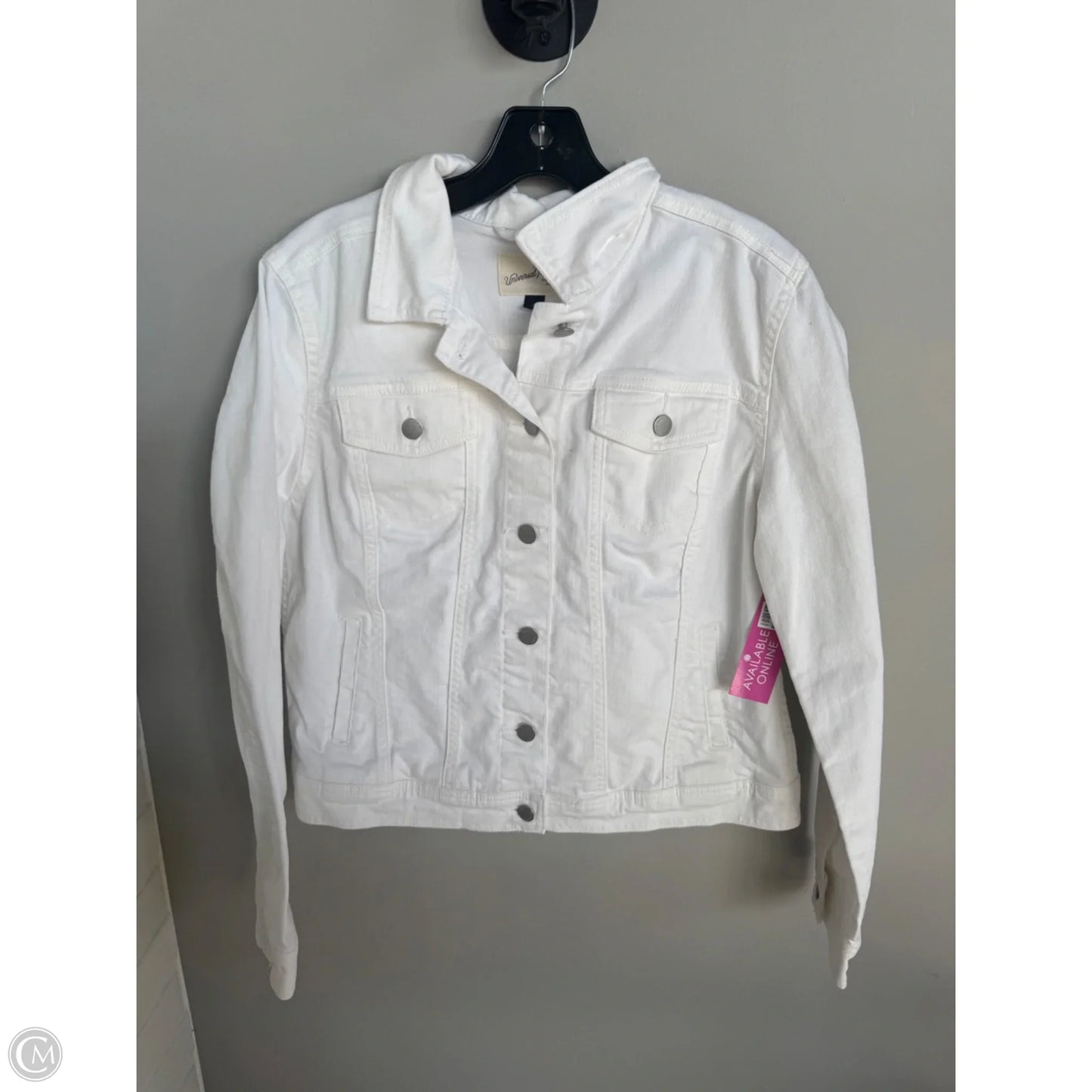 Jacket Denim By Universal Thread In White Denim, Size: L