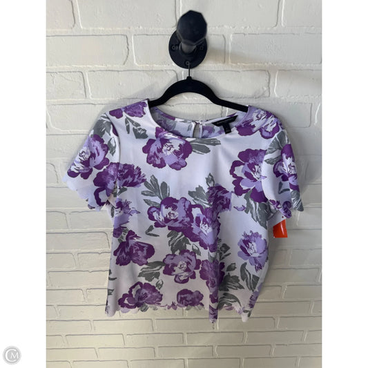 Top Short Sleeve By Banana Republic In Purple & White, Size: S