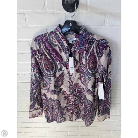 Top Long Sleeve By Chicos In Purple & Tan, Size: M