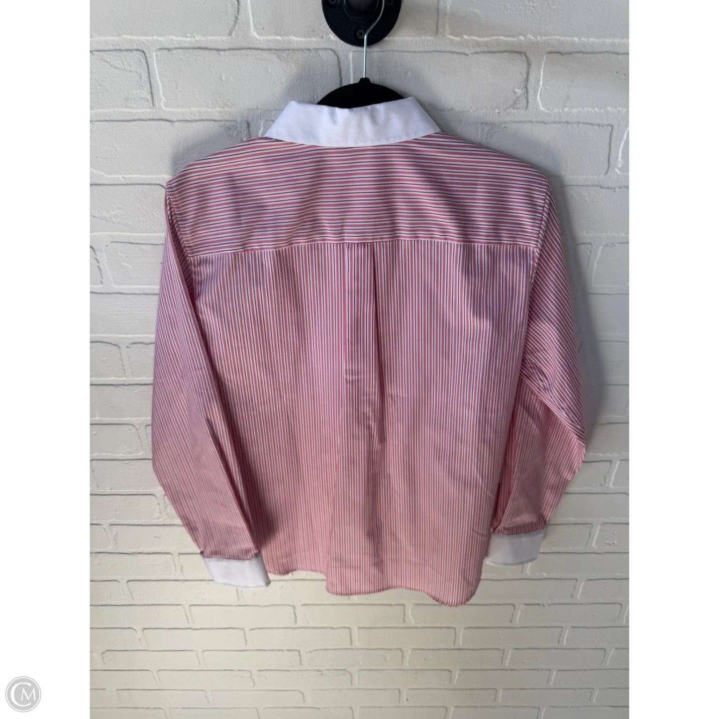 Top Long Sleeve By Jones New York In Pink & White, Size: M
