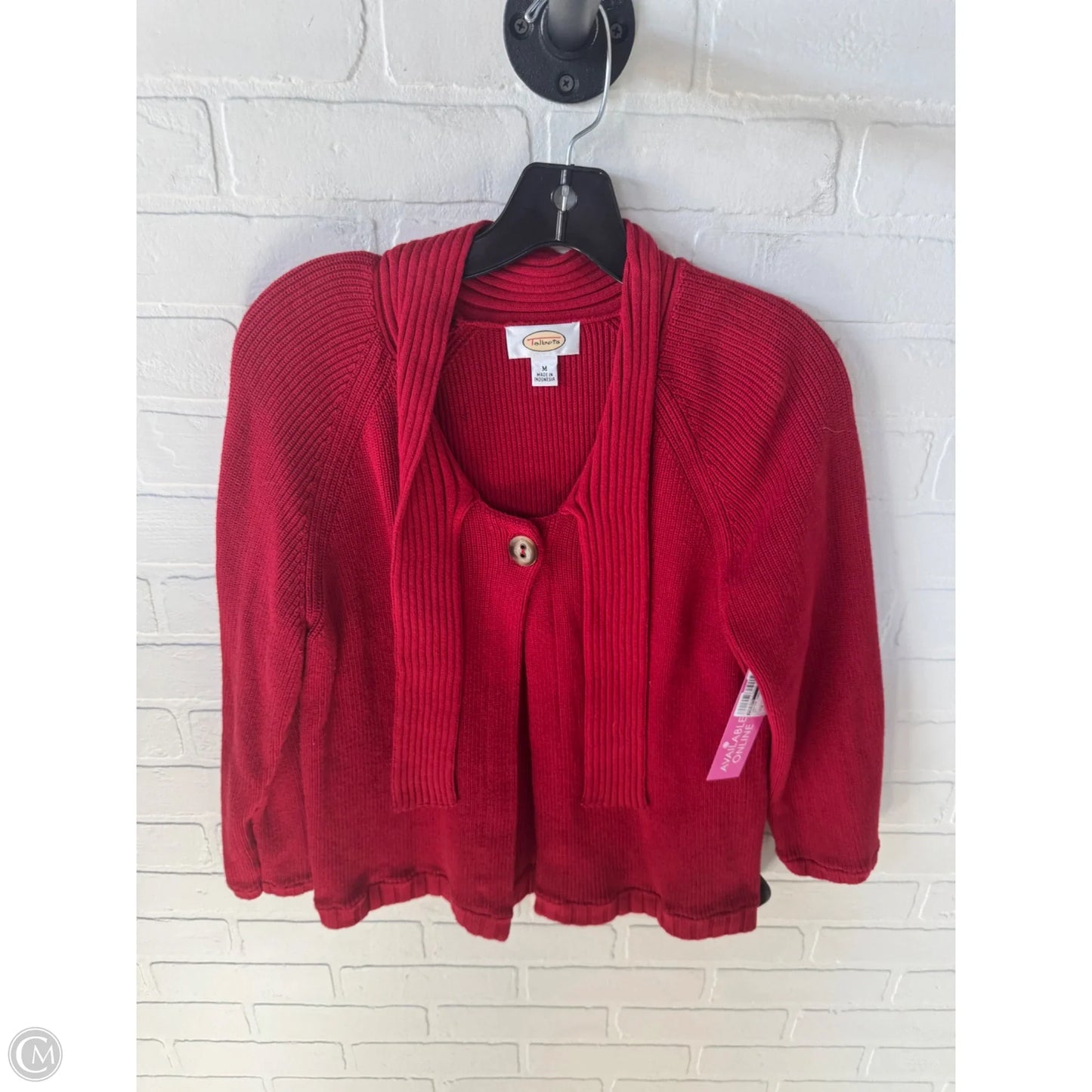Sweater Cardigan By Talbots In Red, Size: M