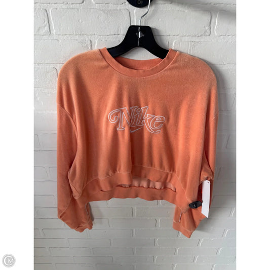 Athletic Sweatshirt Crewneck By Nike In Orange & White, Size: M
