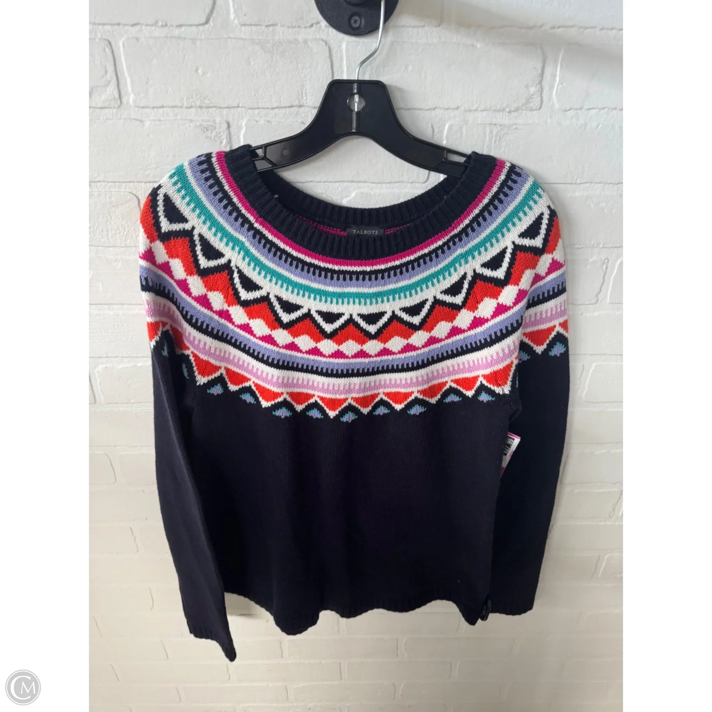 Sweater By Talbots In Blue & Orange, Size: M