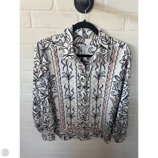 Top Long Sleeve By Chicos In Black & White, Size: M