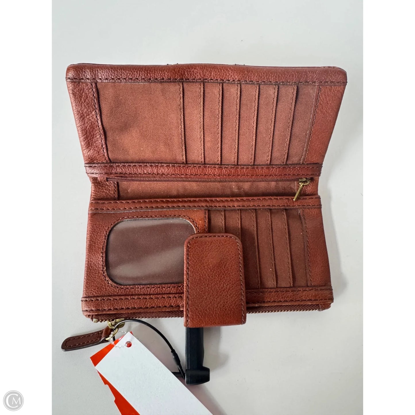 Wallet Leather By Fossil, Size: Large