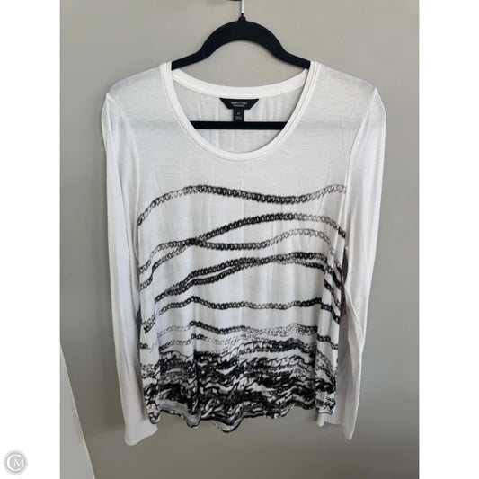 Top Long Sleeve By Simply Vera In Black & White, Size: M