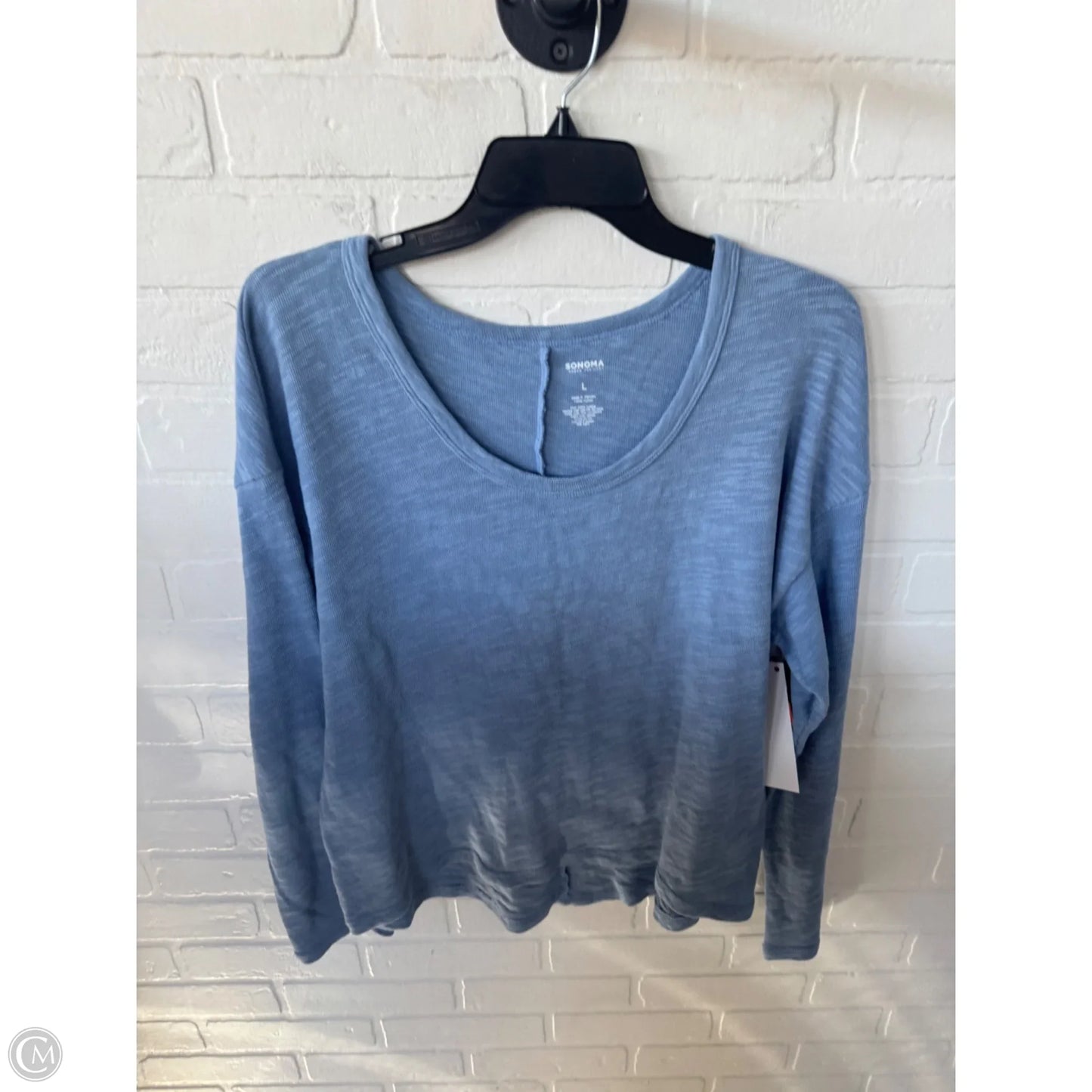 Top Long Sleeve Basic By Sonoma In Blue, Size: L