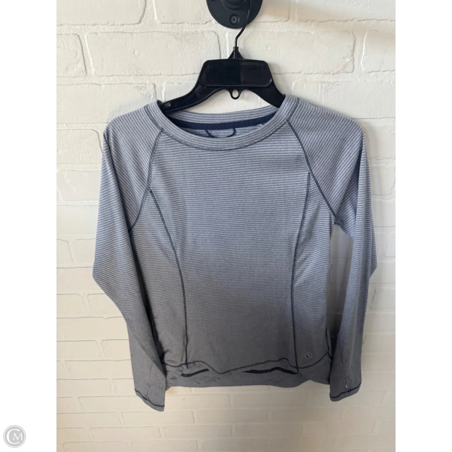 Athletic Top Long Sleeve Crewneck By Avalanche In Blue & White, Size: S