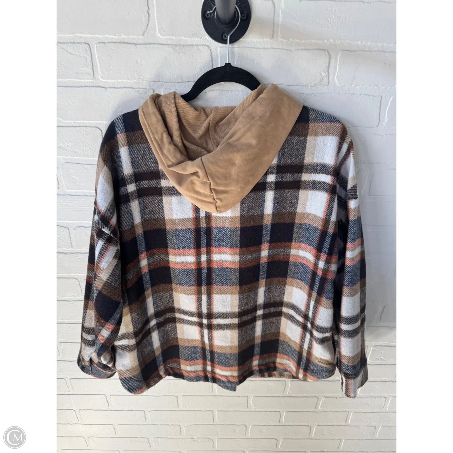 Jacket Shirt By Altard State In Blue & Brown, Size: M