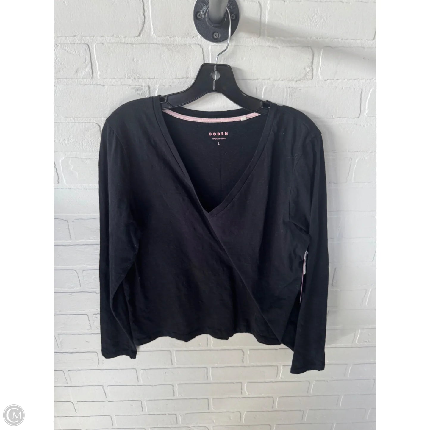 Top Long Sleeve Basic By Boden In Black, Size: L