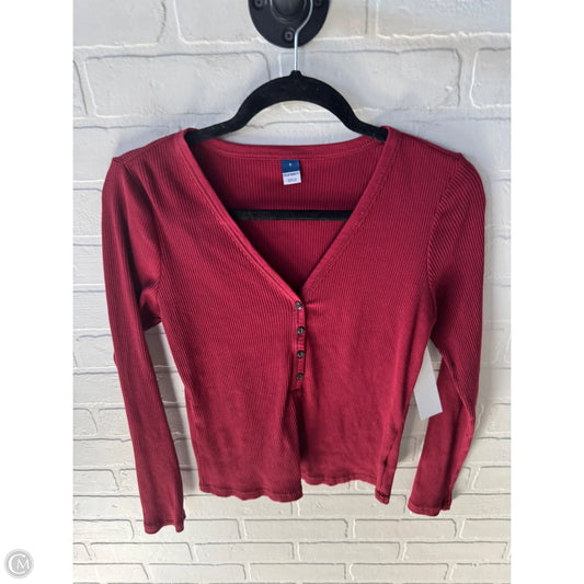 Top Long Sleeve Basic By Old Navy In Red, Size: S