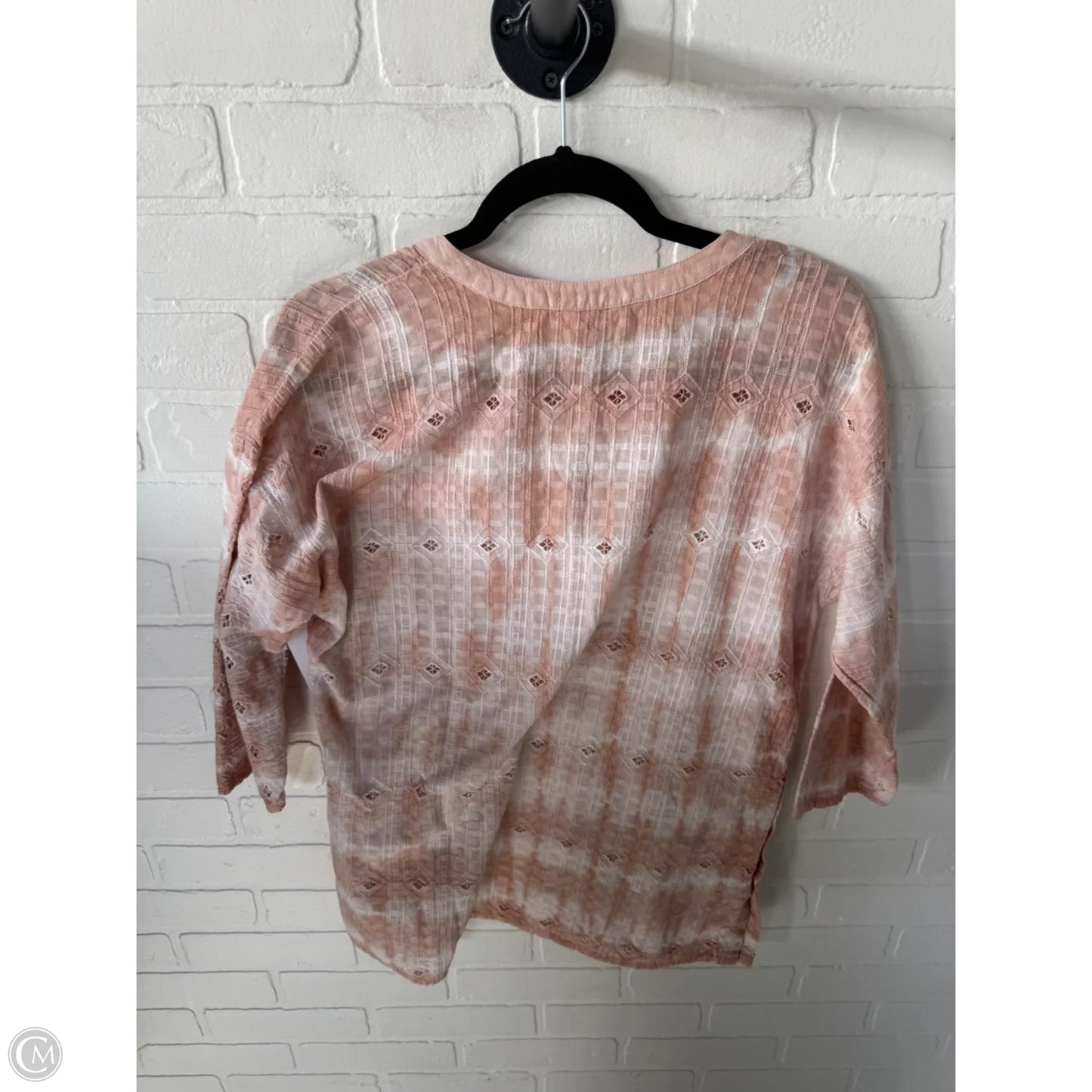 Top 3/4 Sleeve By Pure Jill In Pink & White, Size: S