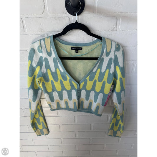 Sweater Cardigan By Kendall + Kylie In Blue & White, Size: Xs