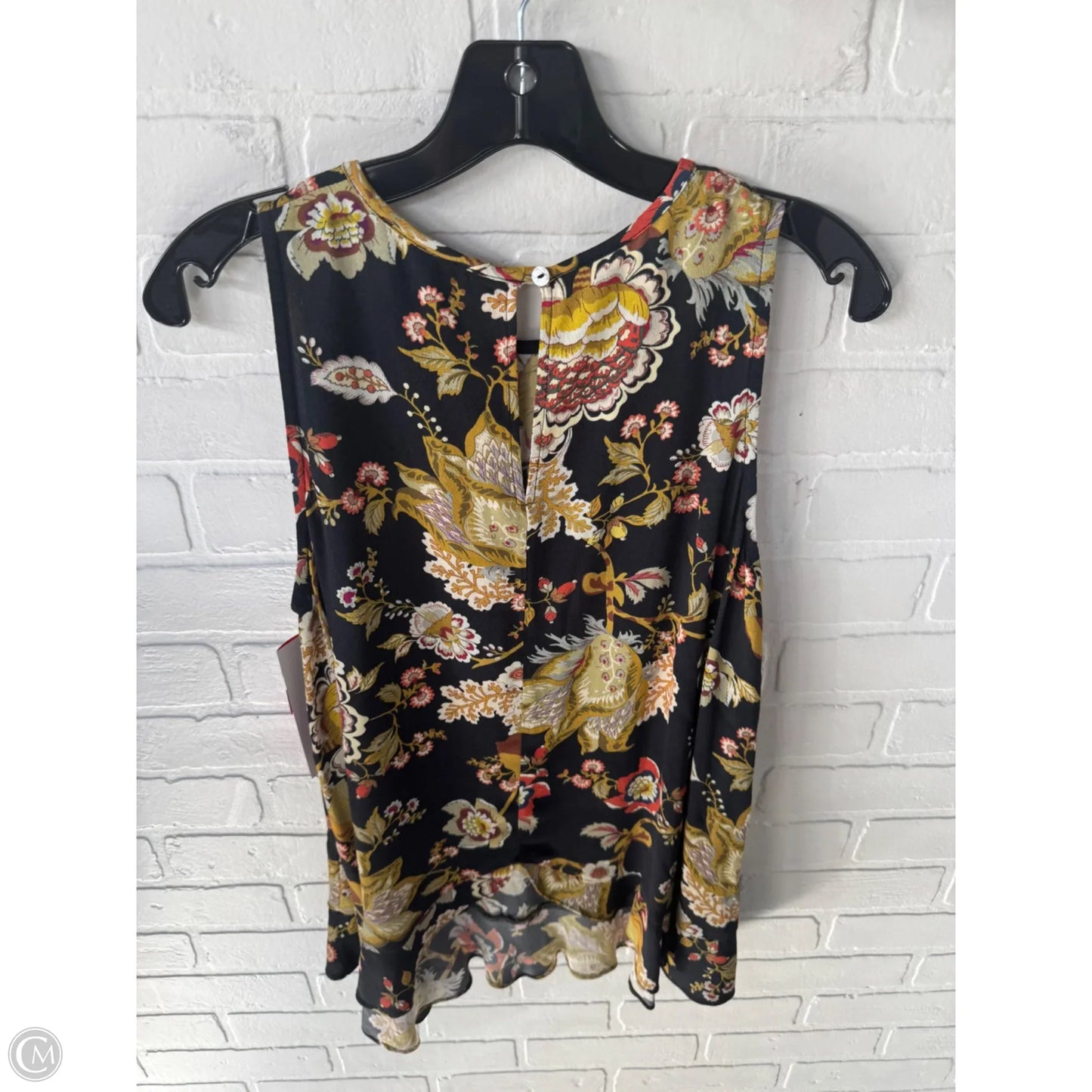 Top Sleeveless By Karen Kane In Black & Yellow, Size: S