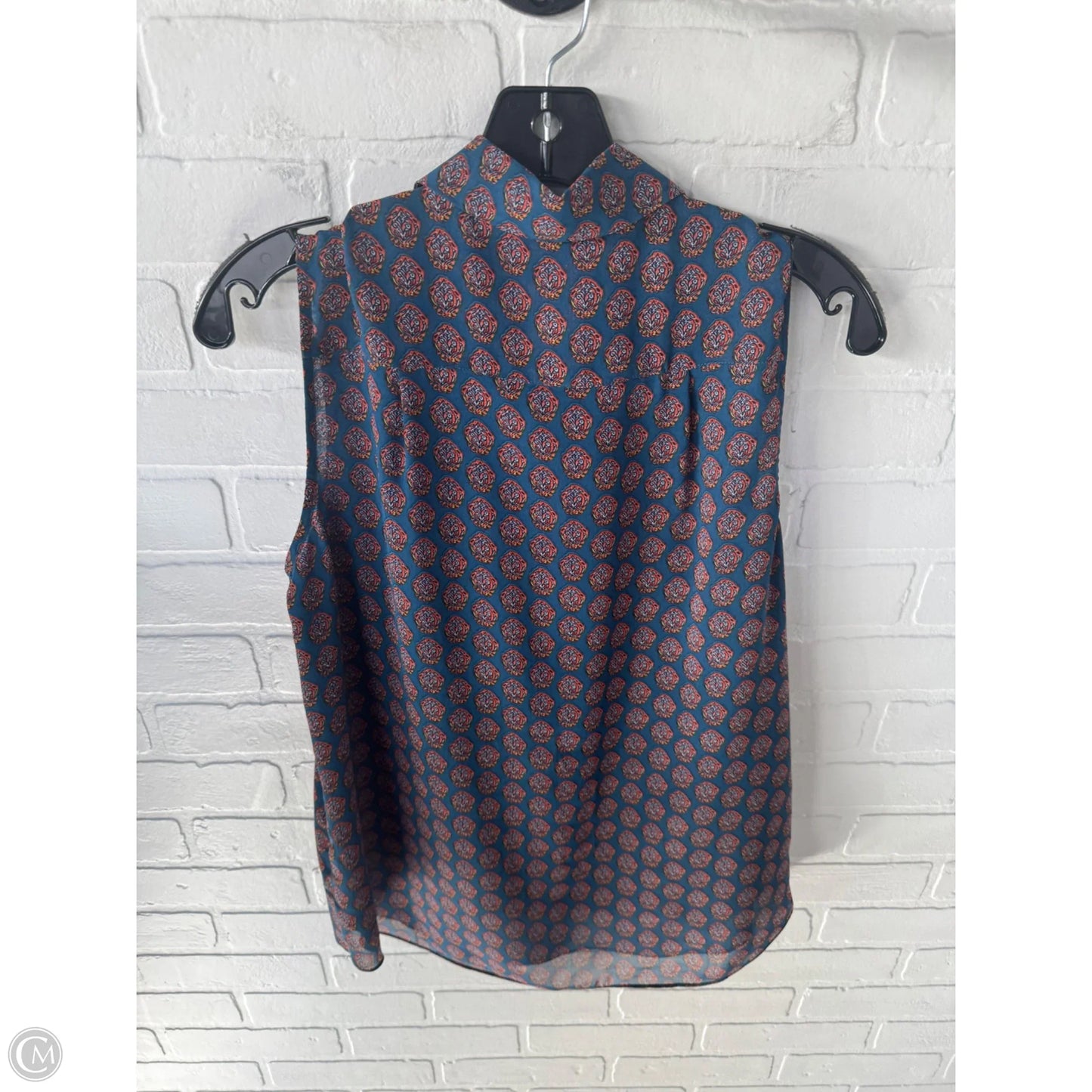 Top Sleeveless By Cabi In Blue & Orange, Size: S