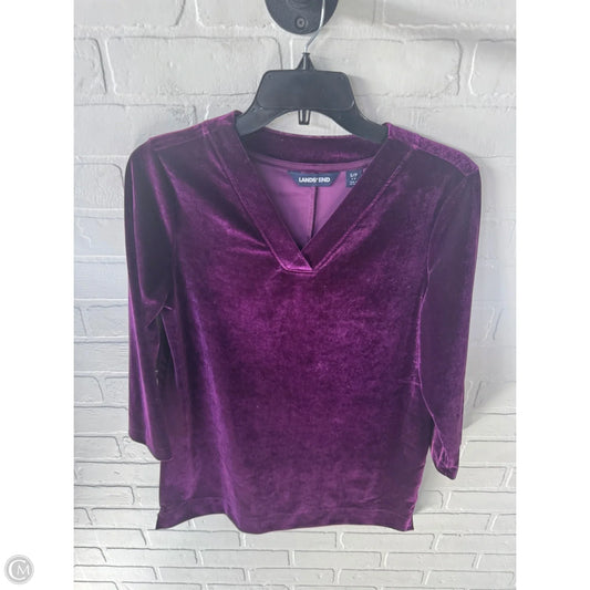 Top 3/4 Sleeve By Lands End In Purple, Size: S