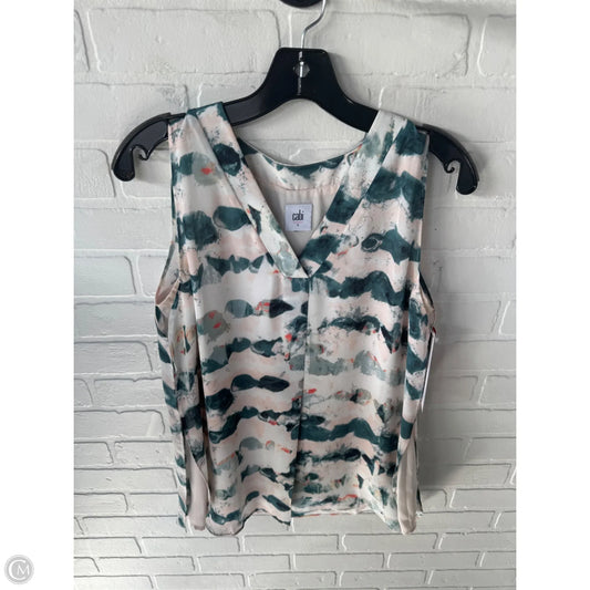Top Sleeveless By Cabi In Green & Pink, Size: S