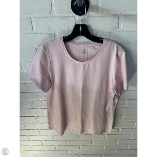 Top Short Sleeve Basic By Christopher And Banks In Pink, Size: M
