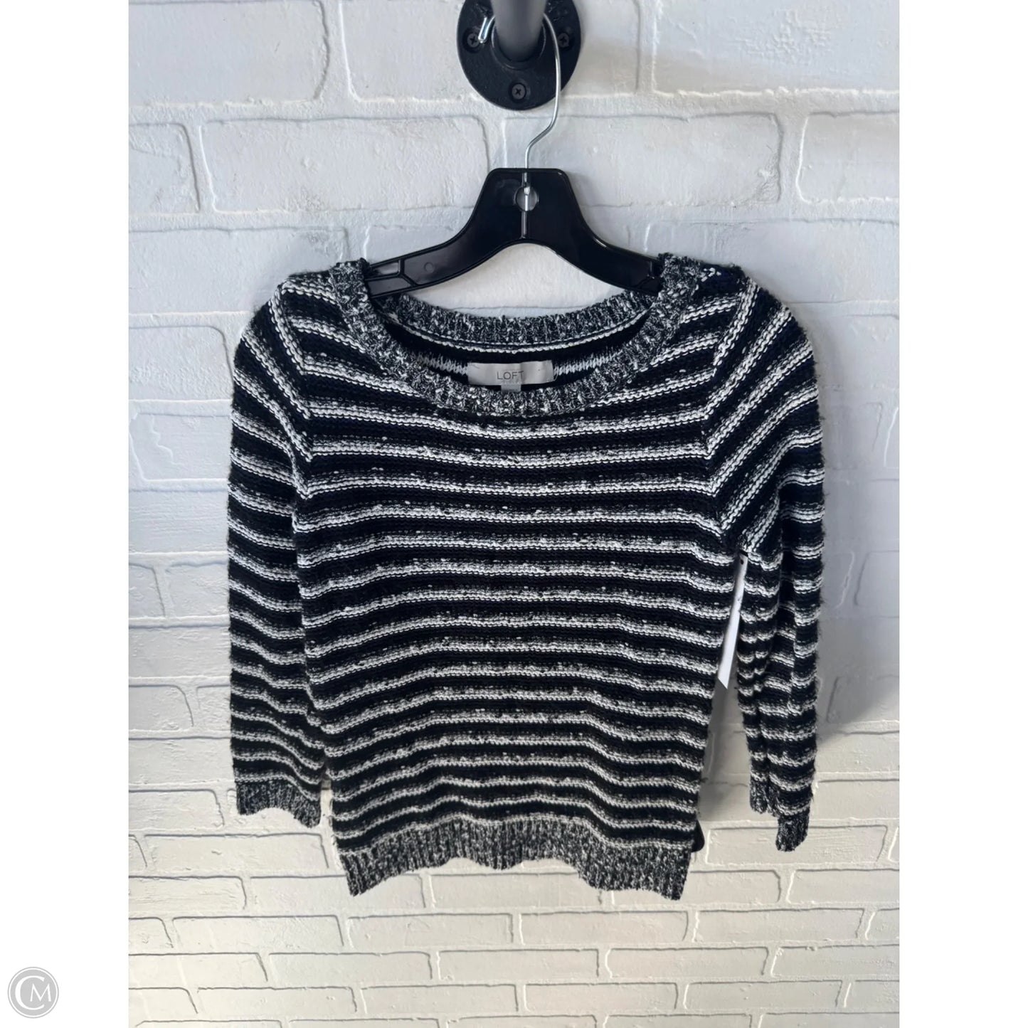 Sweater By Loft In Black & Blue, Size: Xs