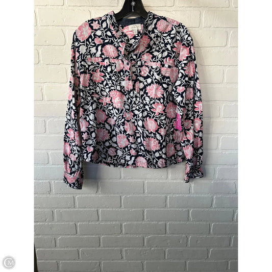 Top Long Sleeve By Lucky Brand In Blue & White, Size: S