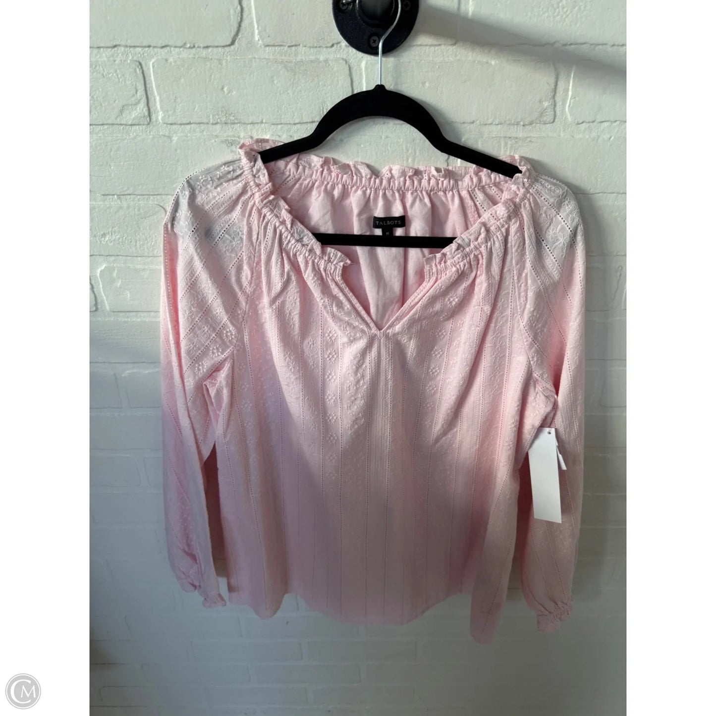 Top Long Sleeve By Talbots In Pink, Size: M