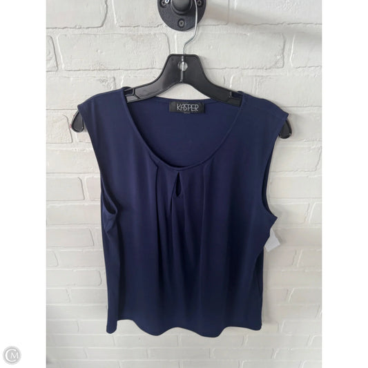 Top Sleeveless By Kasper In Blue, Size: L