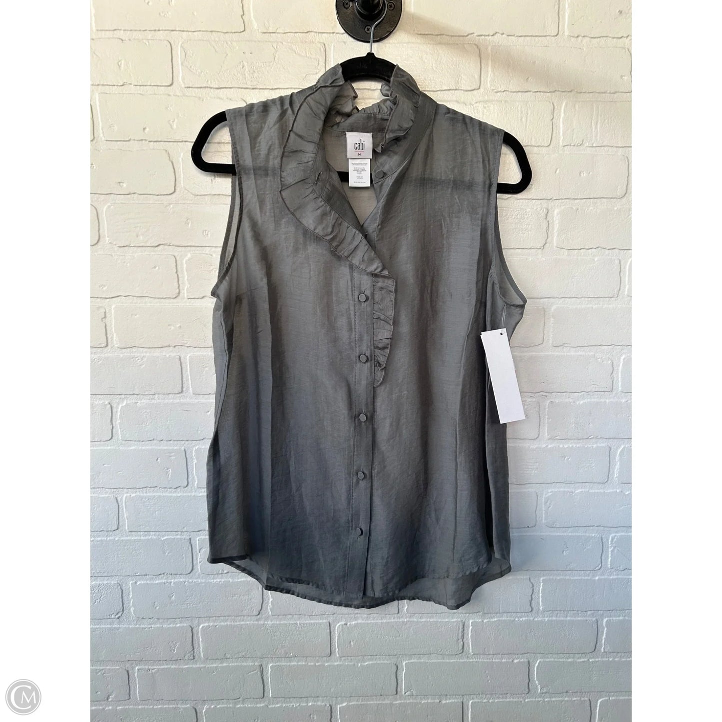 Top Sleeveless By Cabi In Grey, Size: M