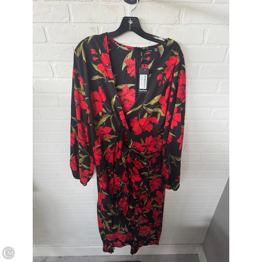 Dress Party Long By Boohoo Boutique In Black & Red, Size: 2x