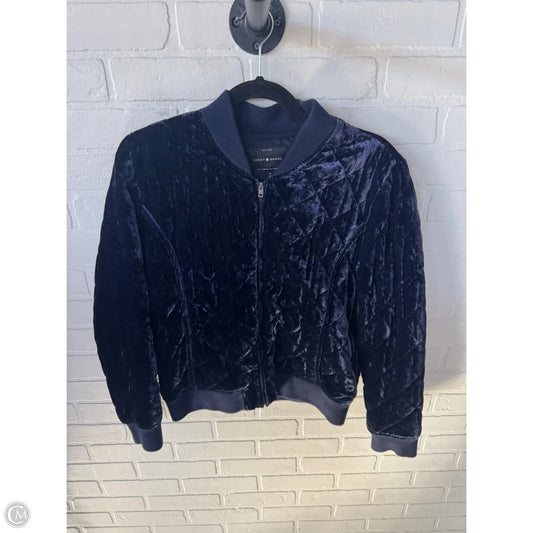 Jacket Moto By Lucky Brand In Blue, Size: M
