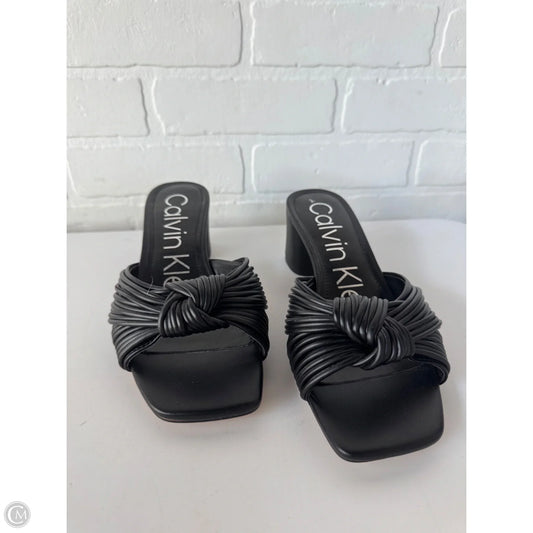 Sandals Heels Block By Calvin Klein In Black, Size: 6