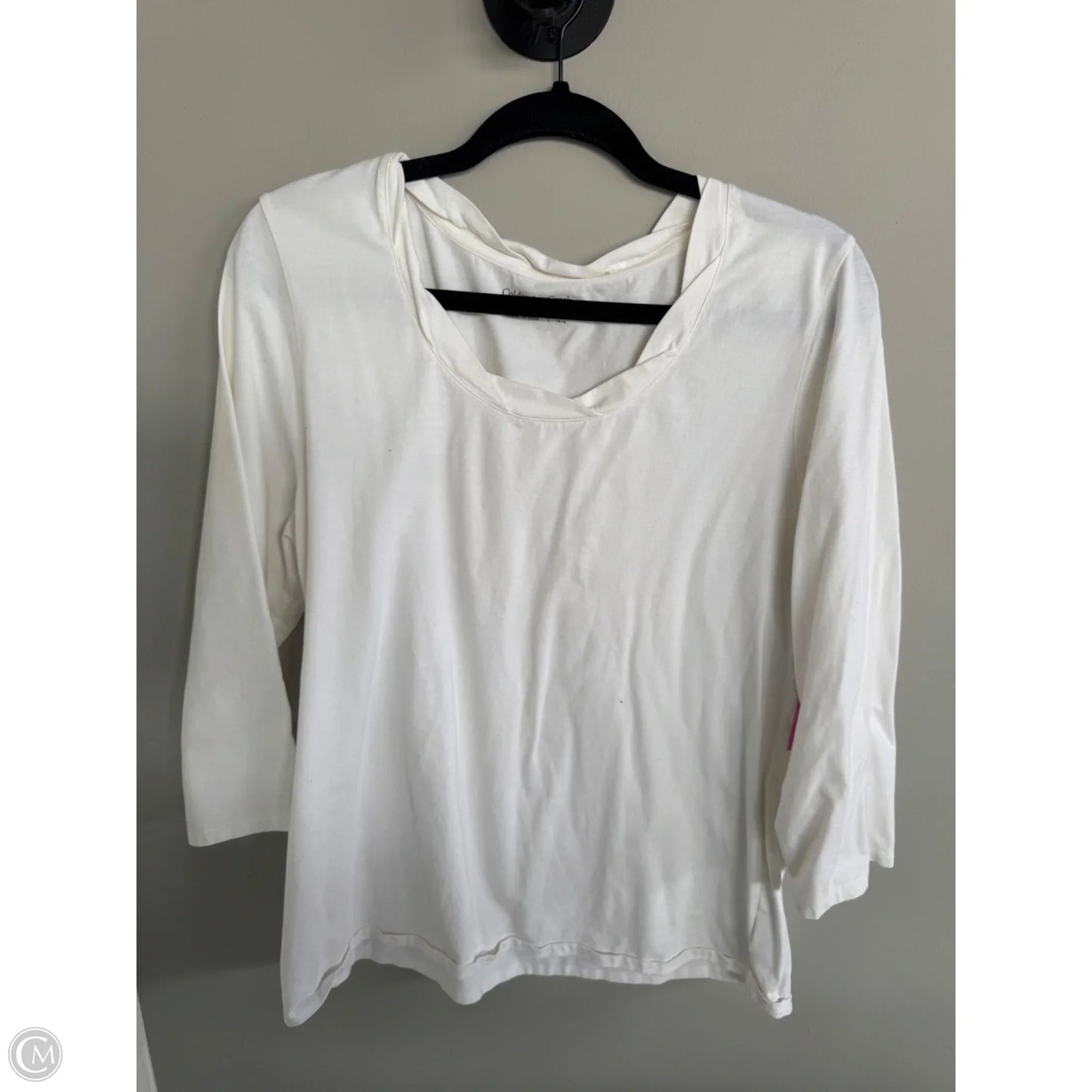 Top 3/4 Sleeve Basic By Coldwater Creek In Cream, Size: L