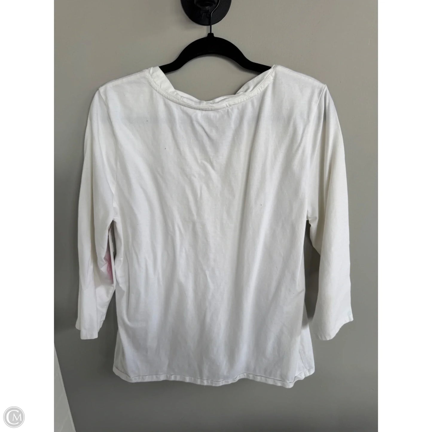 Top 3/4 Sleeve Basic By Coldwater Creek In Cream, Size: L