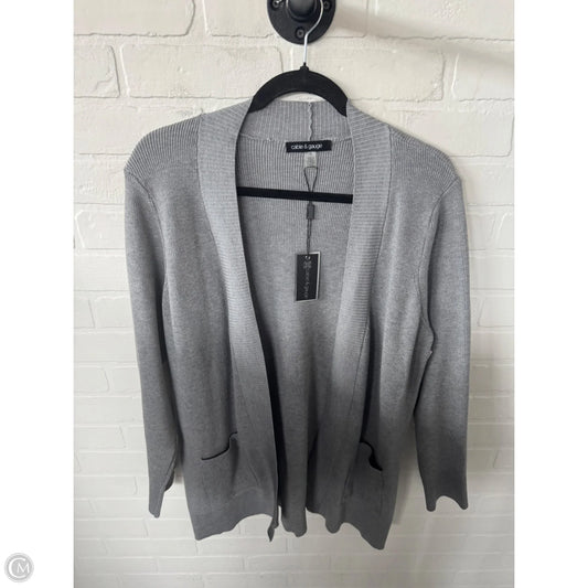 Sweater Cardigan By Cable And Gauge In Grey, Size: 1x