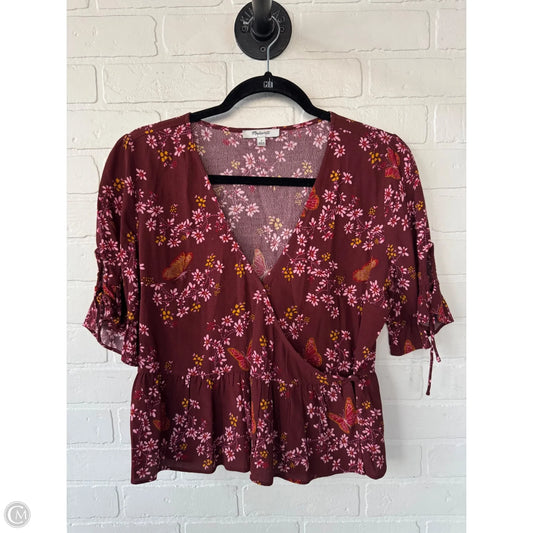 Top Short Sleeve By Madewell In Red, Size: Xs