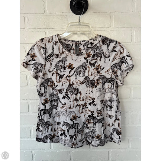 Top Short Sleeve Basic By Anthropologie In Brown & Tan, Size: S