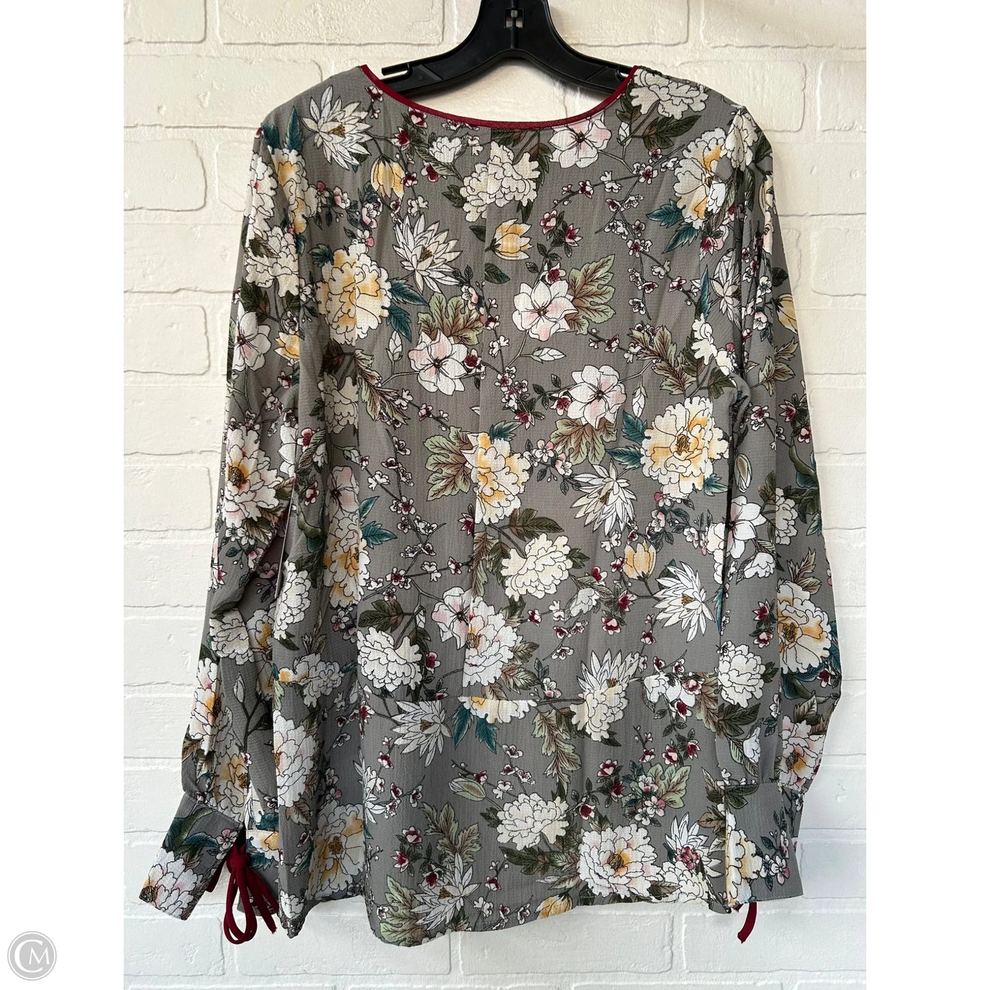 Top Long Sleeve By Hayden La In Grey & Tan, Size: L