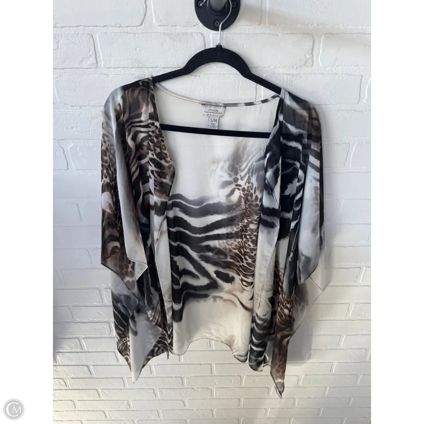 Kimono By Chicos In Black & Brown, Size: S