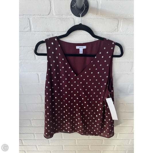 Top Sleeveless By Nine West In Red & Silver, Size: L