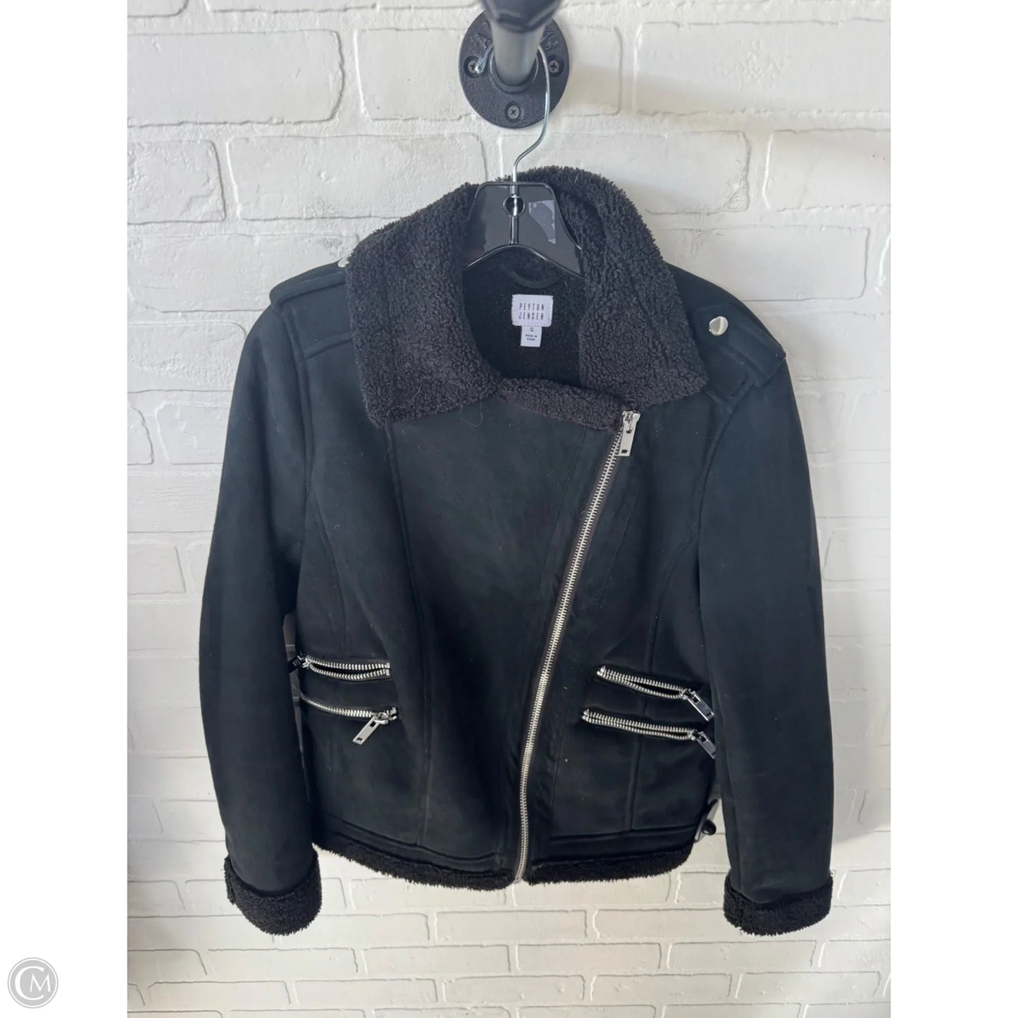 Jacket Moto By Peyton Jensen In Black, Size: S