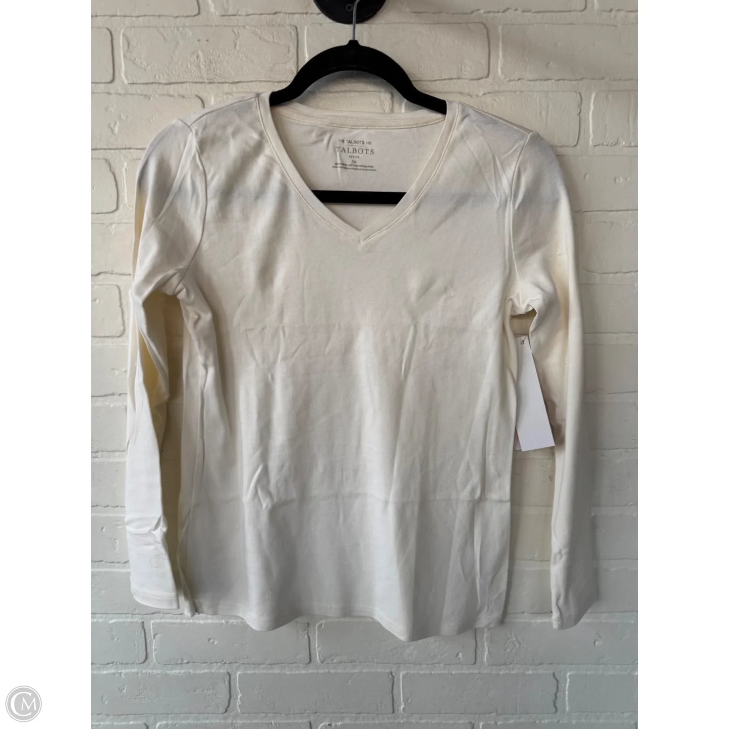 Top Long Sleeve Basic By Talbots In Cream, Size: Sp