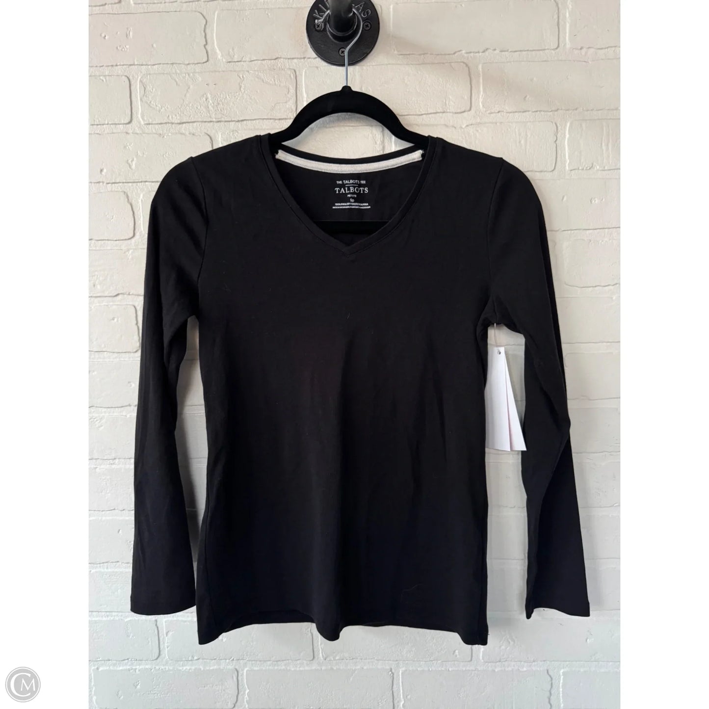 Top Long Sleeve Basic By Talbots In Black, Size: Sp