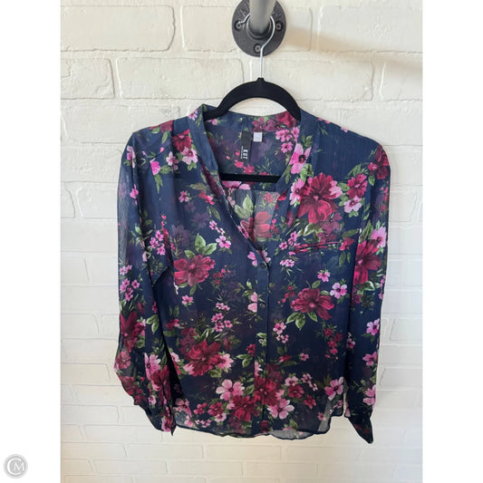 Top Long Sleeve By Kut In Blue & Pink, Size: L