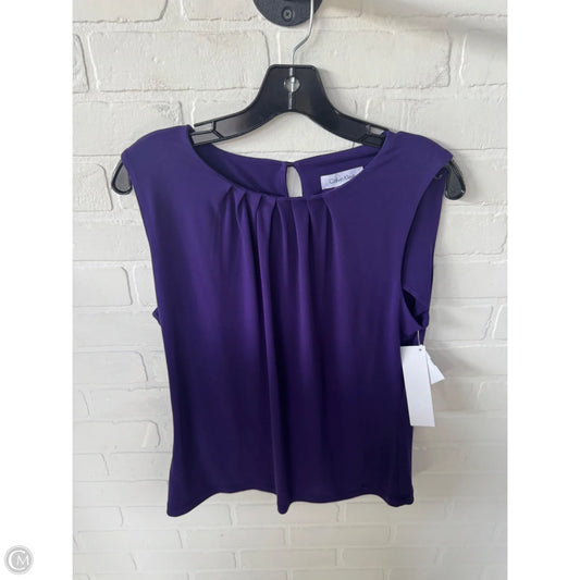 Top Sleeveless By Calvin Klein In Purple, Size: M