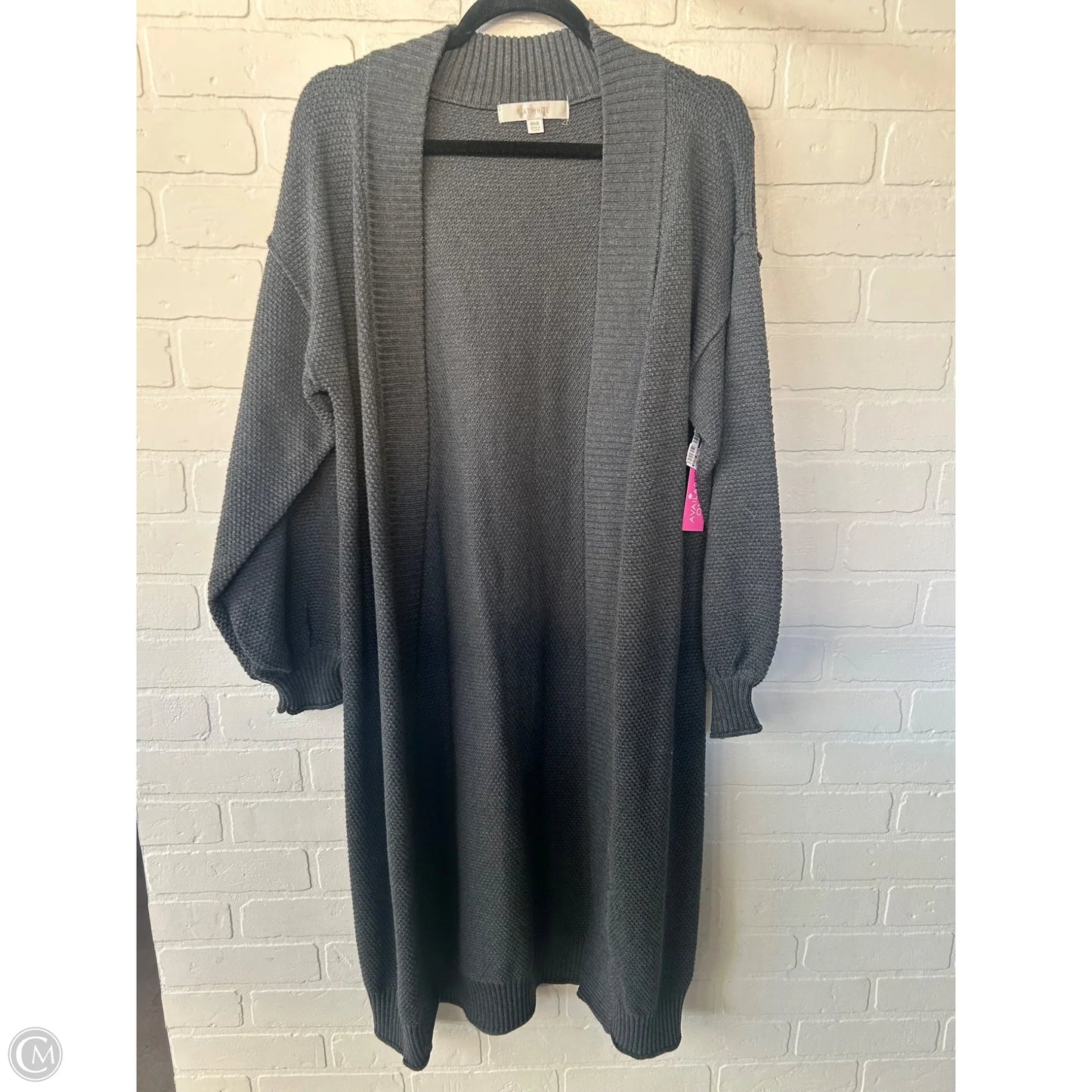 Sweater Cardigan By Flat White In Grey, Size: Osfm